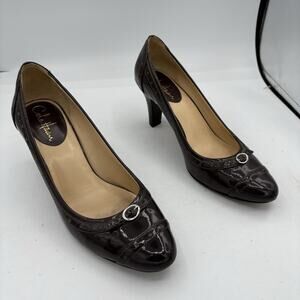 Cole Haan Heels Womens Size 8 B Brown‎ Pumps Block Buckle